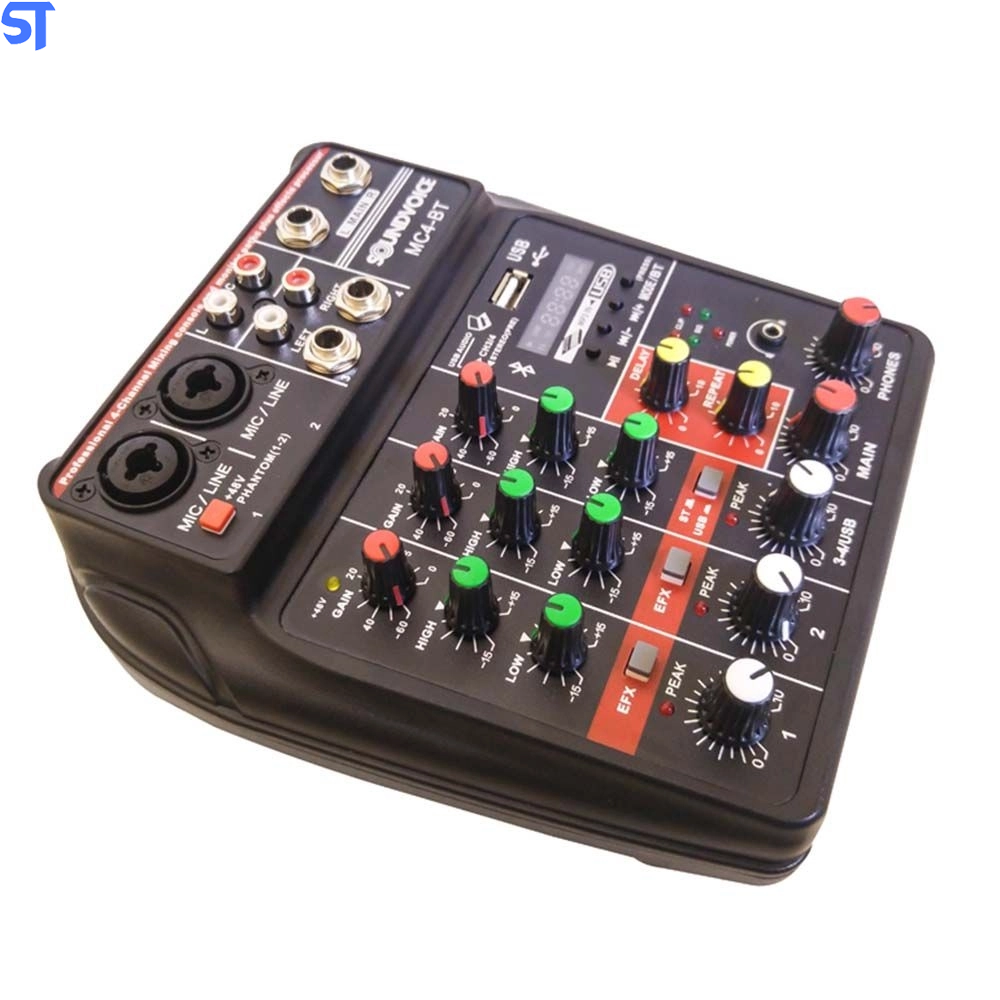 Mesa De Som Com Interface De Áudio Soundvoice Mc4-BT (Usb+bt)